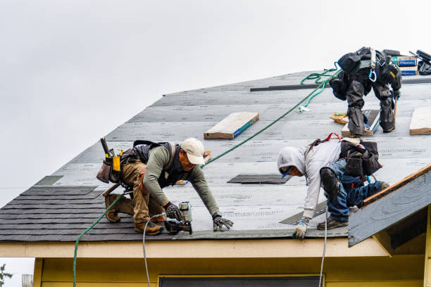 Professional Gutter Installation technician working in Middlebury, IN
